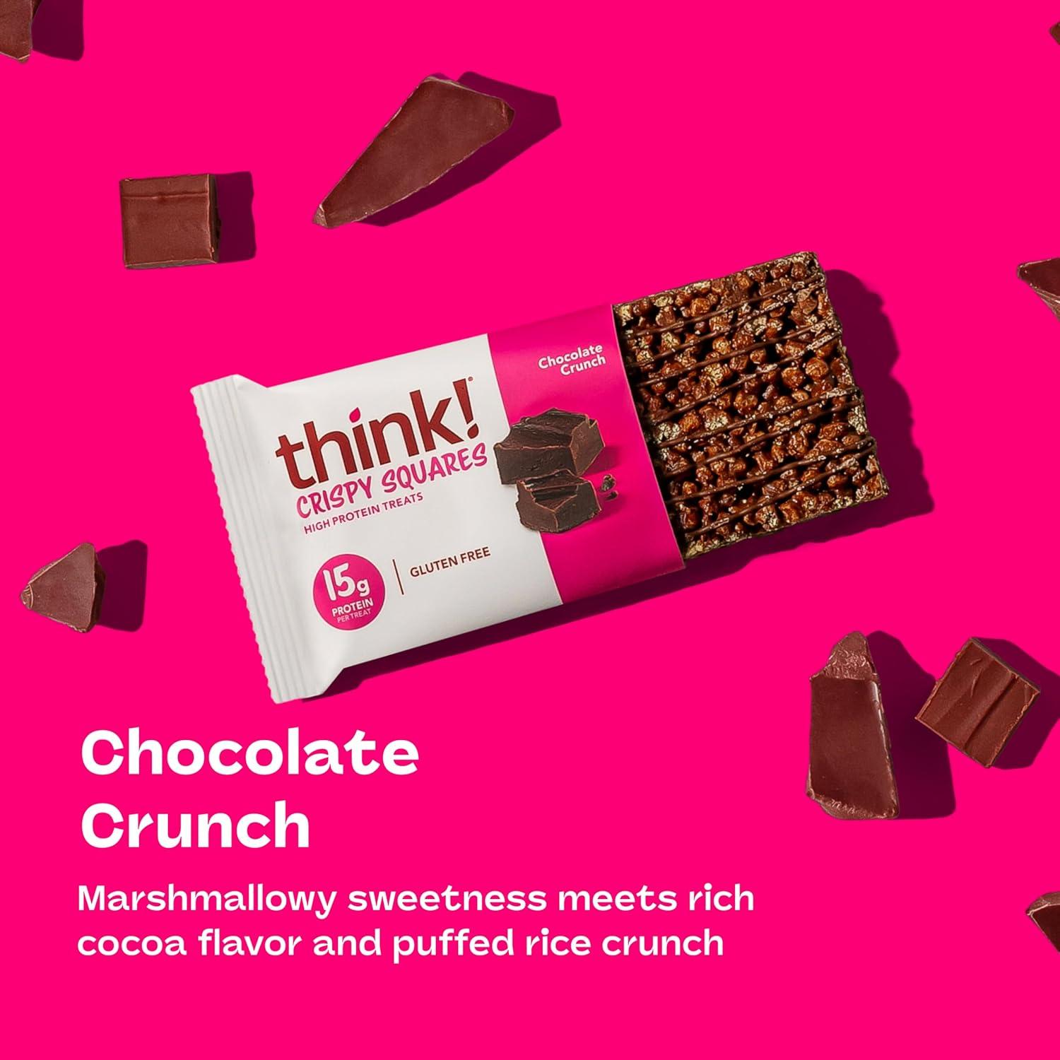 image:imageThink High Protein Crispy Squares Chocolate Crunch Treat 10 PackChocolate Crunch