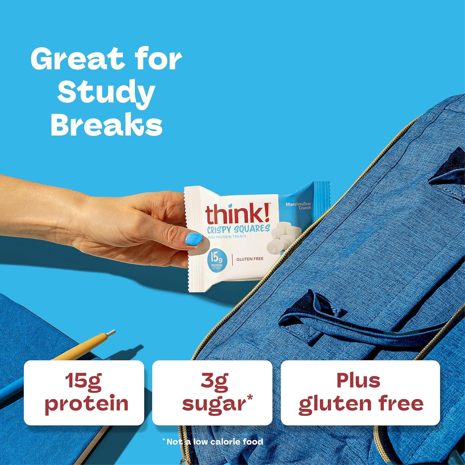 image:imageThink High Protein Crispy Squares Chocolate Crunch Treat 10 PackMarshmallow Crunch