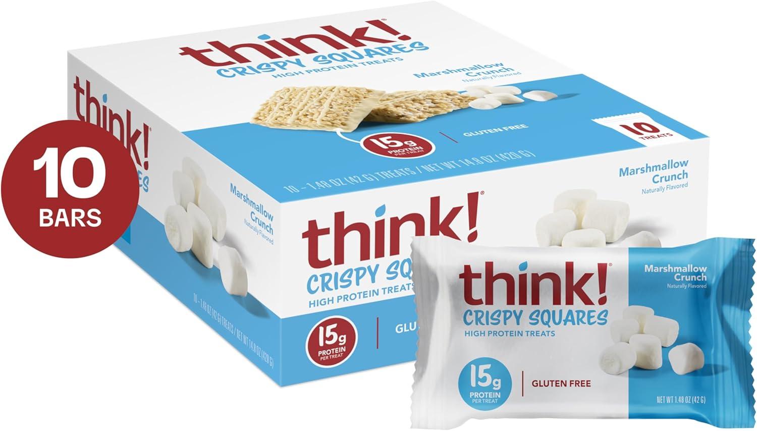image:imageThink High Protein Crispy Squares Chocolate Crunch Treat 10 PackMarshmallow Crunch
