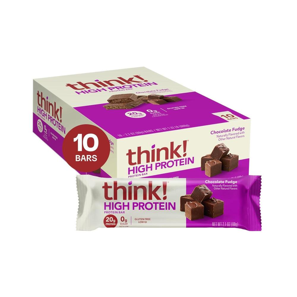 image:imagethink Protein Bars High Protein Snacks Gluten Free Kosher Friendly Lemon Crisp 10 Count Packaging May VaryChocolate Fudge