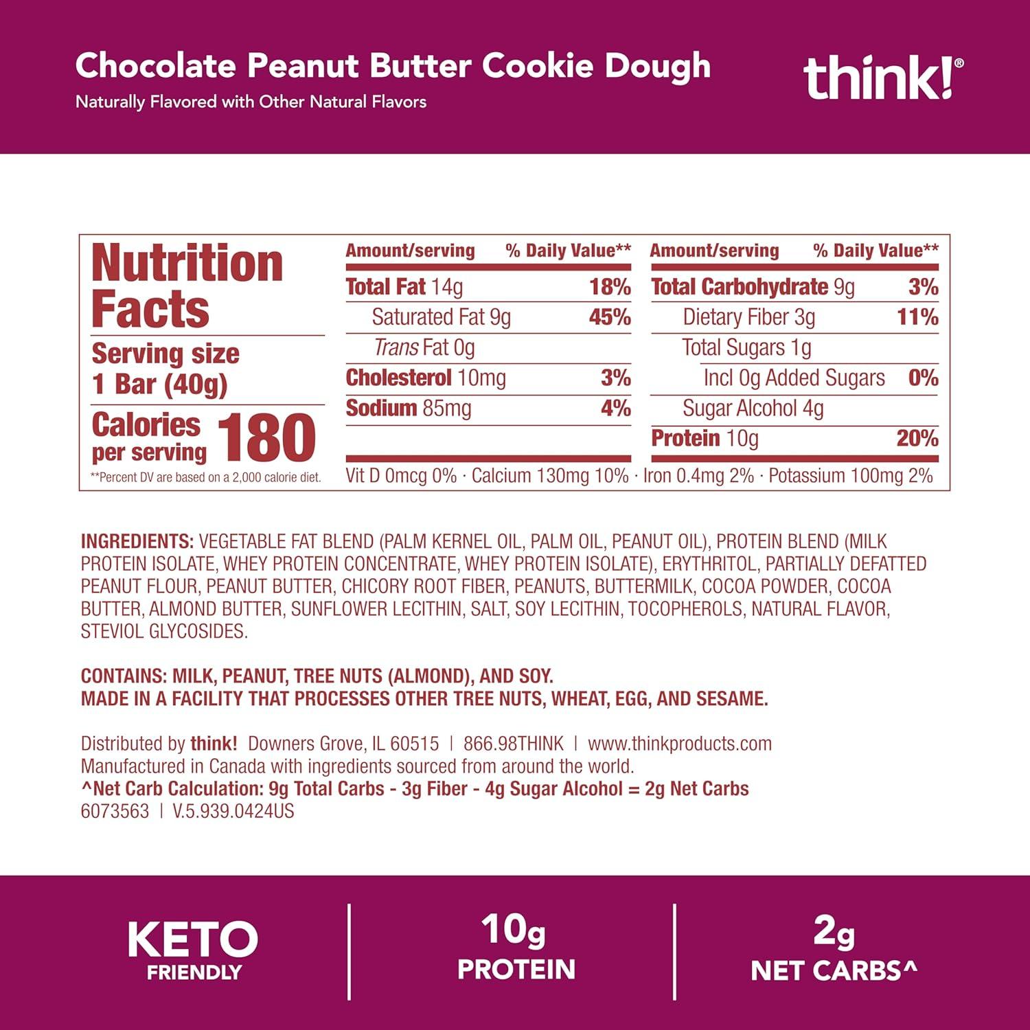 image:imagethink Delight Protein Bars Chocolate Peanut Butter Pie Low Sugar amp Low Carb GlutenFree Snack Keto Friendly Snacks 12 Count Packaging May VaryChocolate Peanut Butter Cookie Dough