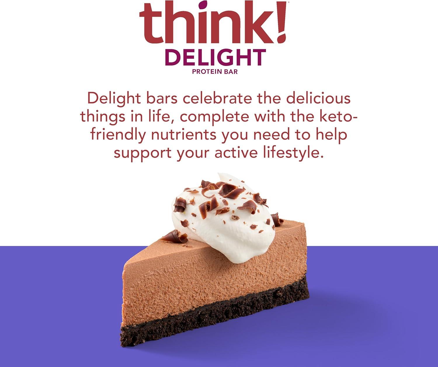 image:imagethink Delight Protein Bars Chocolate Peanut Butter Pie Low Sugar amp Low Carb GlutenFree Snack Keto Friendly Snacks 12 Count Packaging May VaryChocolate Mousse Pie