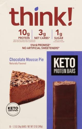 image:imagethink Delight Protein Bars Chocolate Peanut Butter Pie Low Sugar amp Low Carb GlutenFree Snack Keto Friendly Snacks 12 Count Packaging May VaryChocolate Mousse Pie
