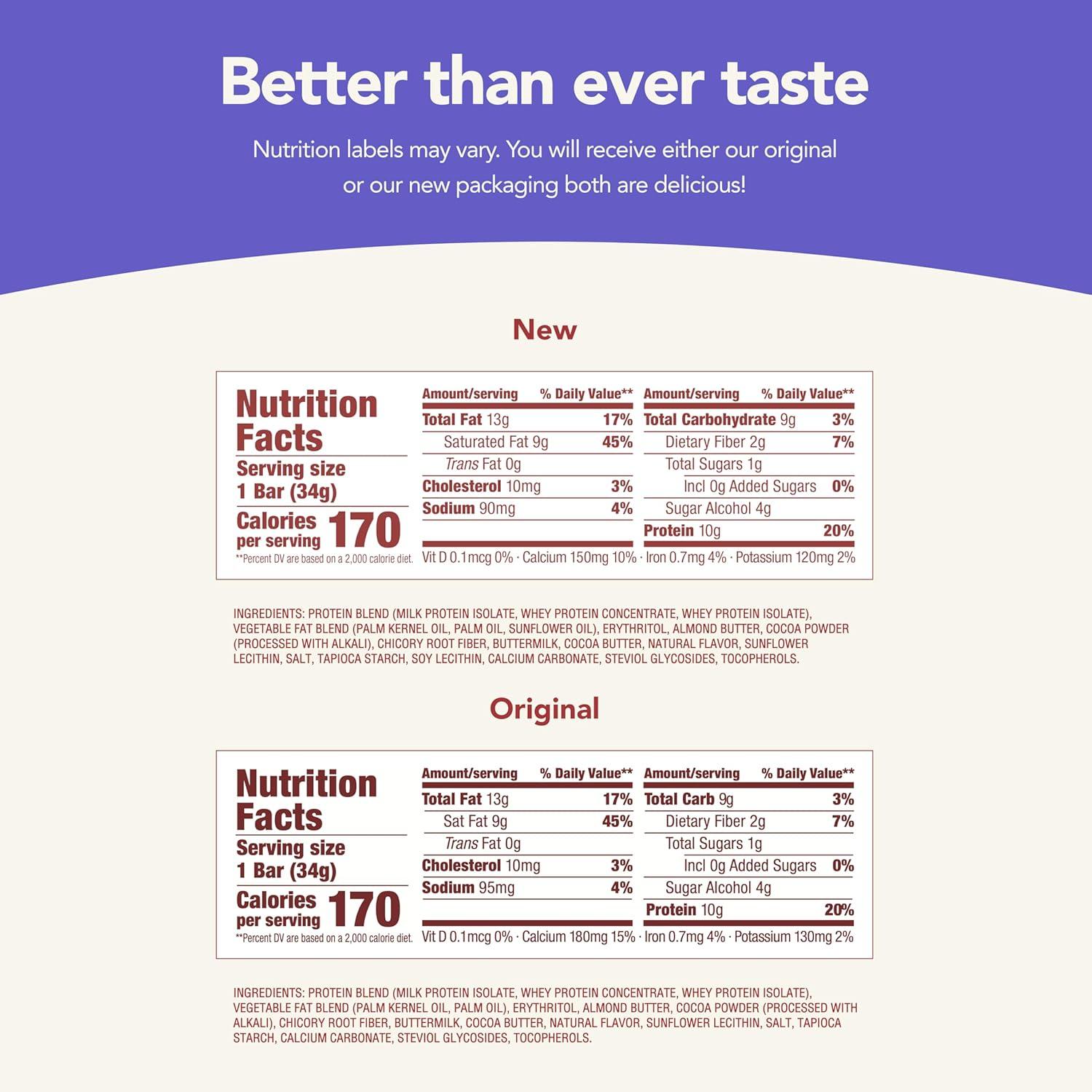 image:imagethink Delight Protein Bars Chocolate Peanut Butter Pie Low Sugar amp Low Carb GlutenFree Snack Keto Friendly Snacks 12 Count Packaging May VaryChocolate Mousse Pie