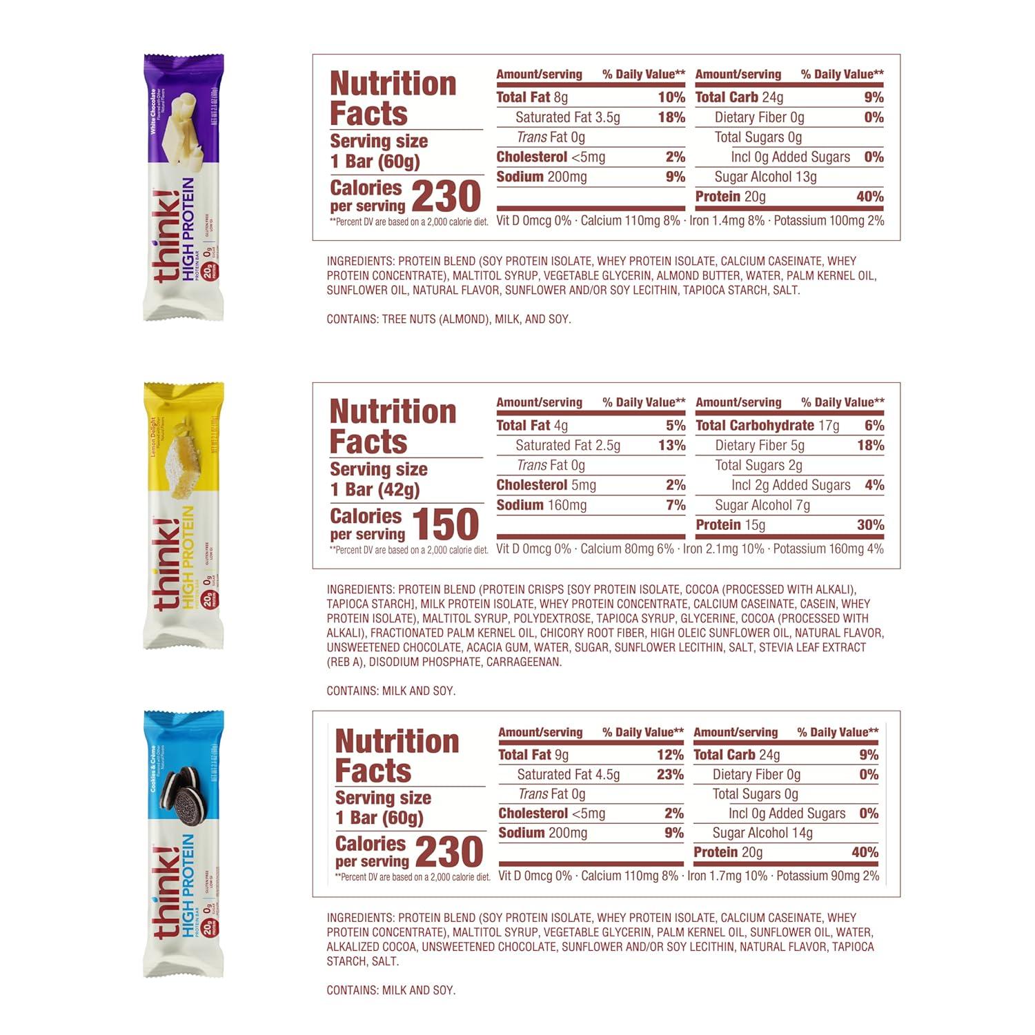image:imagethink Protein Bars High Protein Snacks Gluten Free Kosher Friendly Lemon Crisp 10 Count Packaging May VaryBest Seller Variety Pack