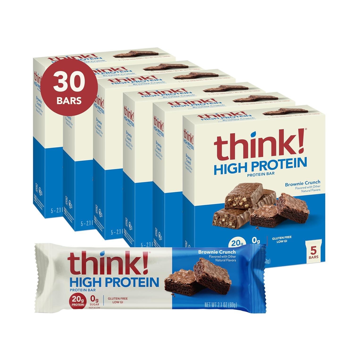 image:imagethink Protein Bars High Protein Snacks Gluten Free Kosher Friendly Lemon Crisp 10 Count Packaging May VaryBrownie Crunch