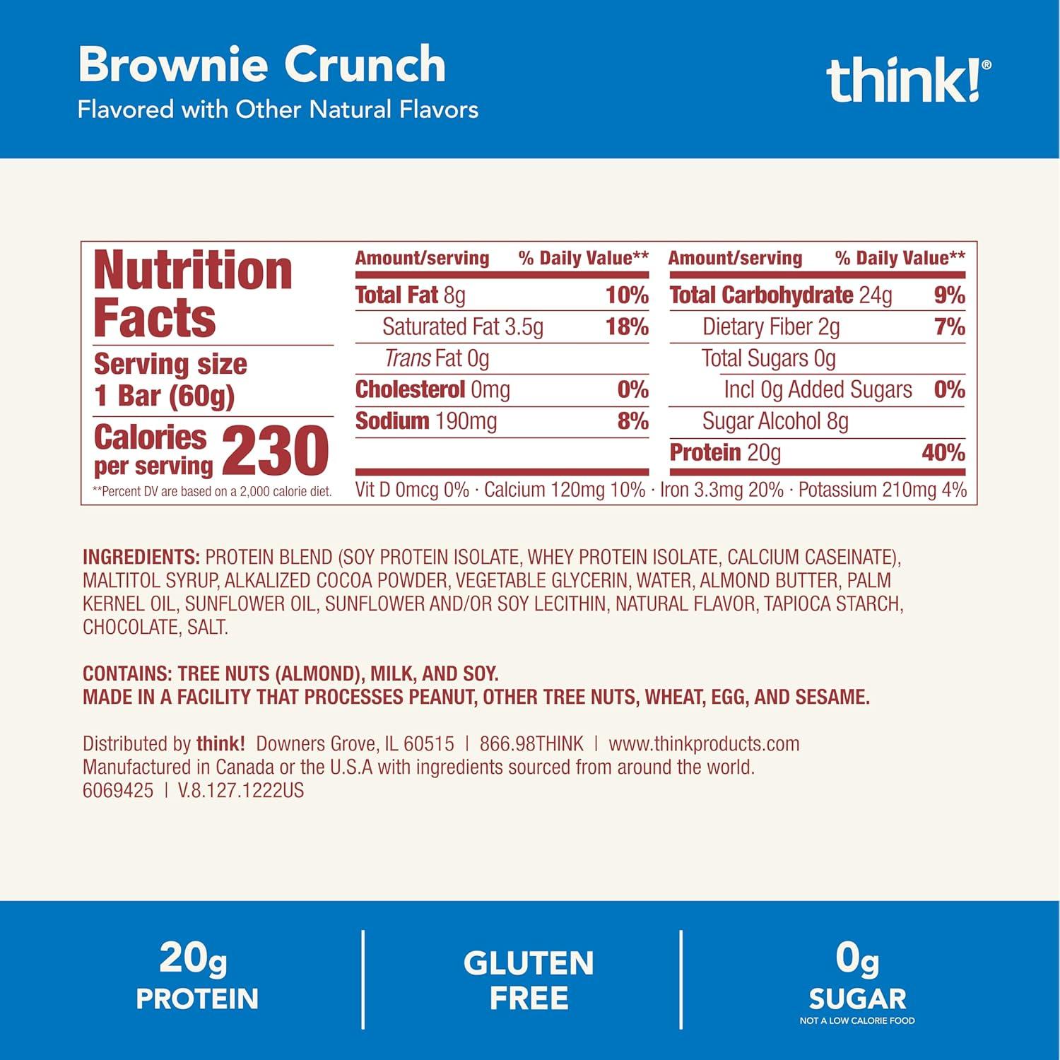 image:imagethink Protein Bars High Protein Snacks Gluten Free Kosher Friendly Lemon Crisp 10 Count Packaging May VaryBrownie Crunch