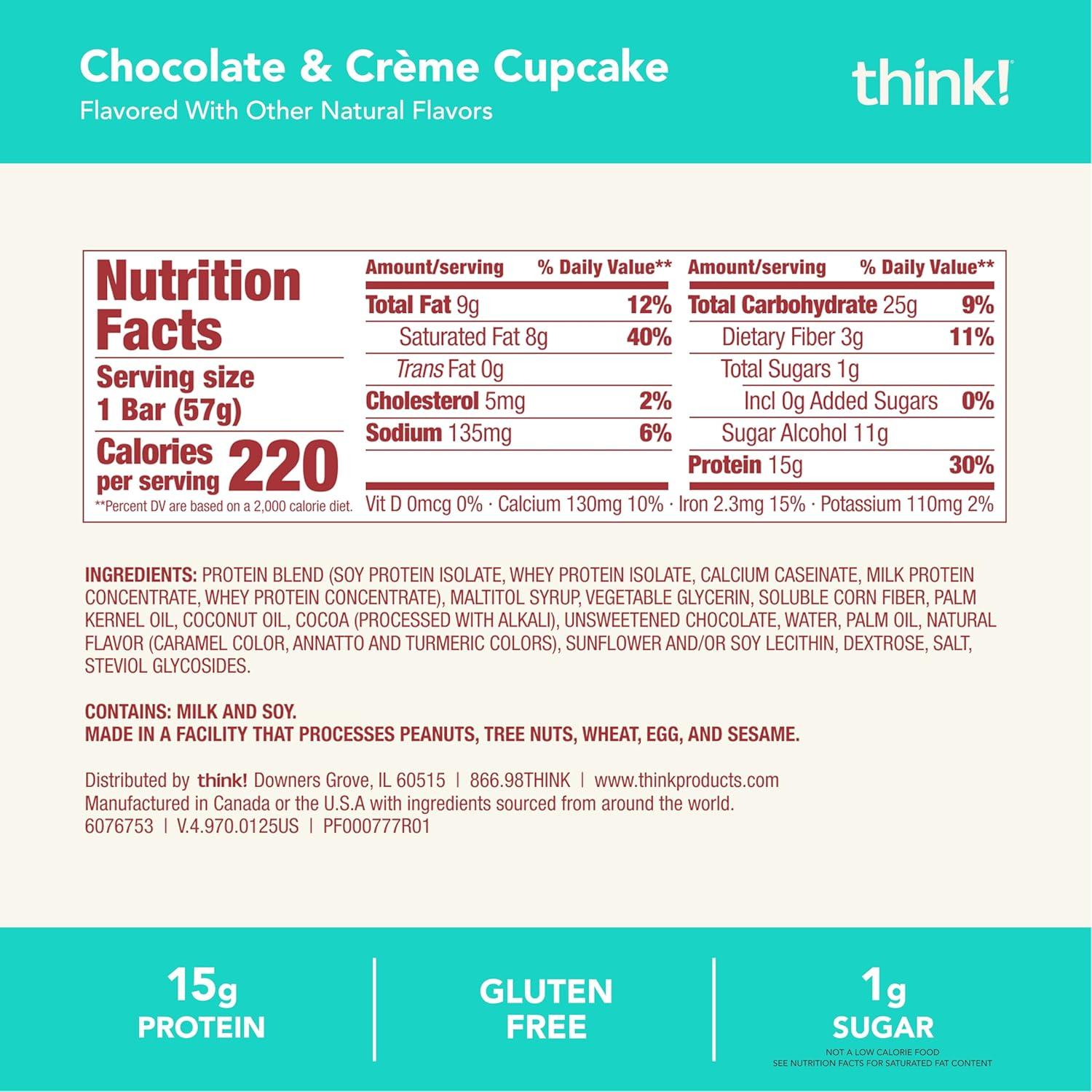 image:imagethink Protein Bars High Protein Snacks Gluten Free Kosher Friendly Lemon Crisp 10 Count Packaging May VaryChocolate Crme Cupcake