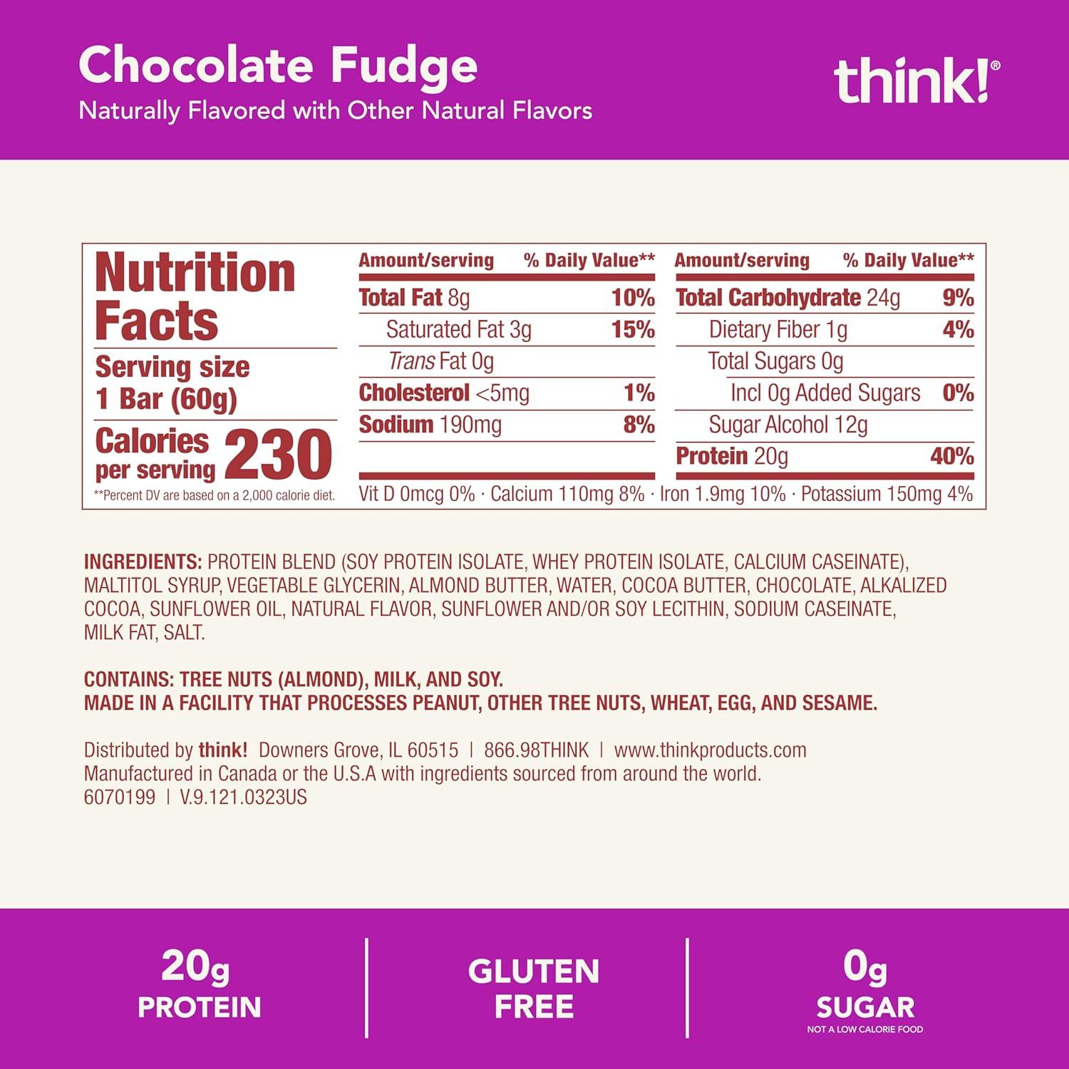 image:imagethink Protein Bars High Protein Snacks Gluten Free Kosher Friendly Lemon Crisp 10 Count Packaging May VaryChocolate Fudge