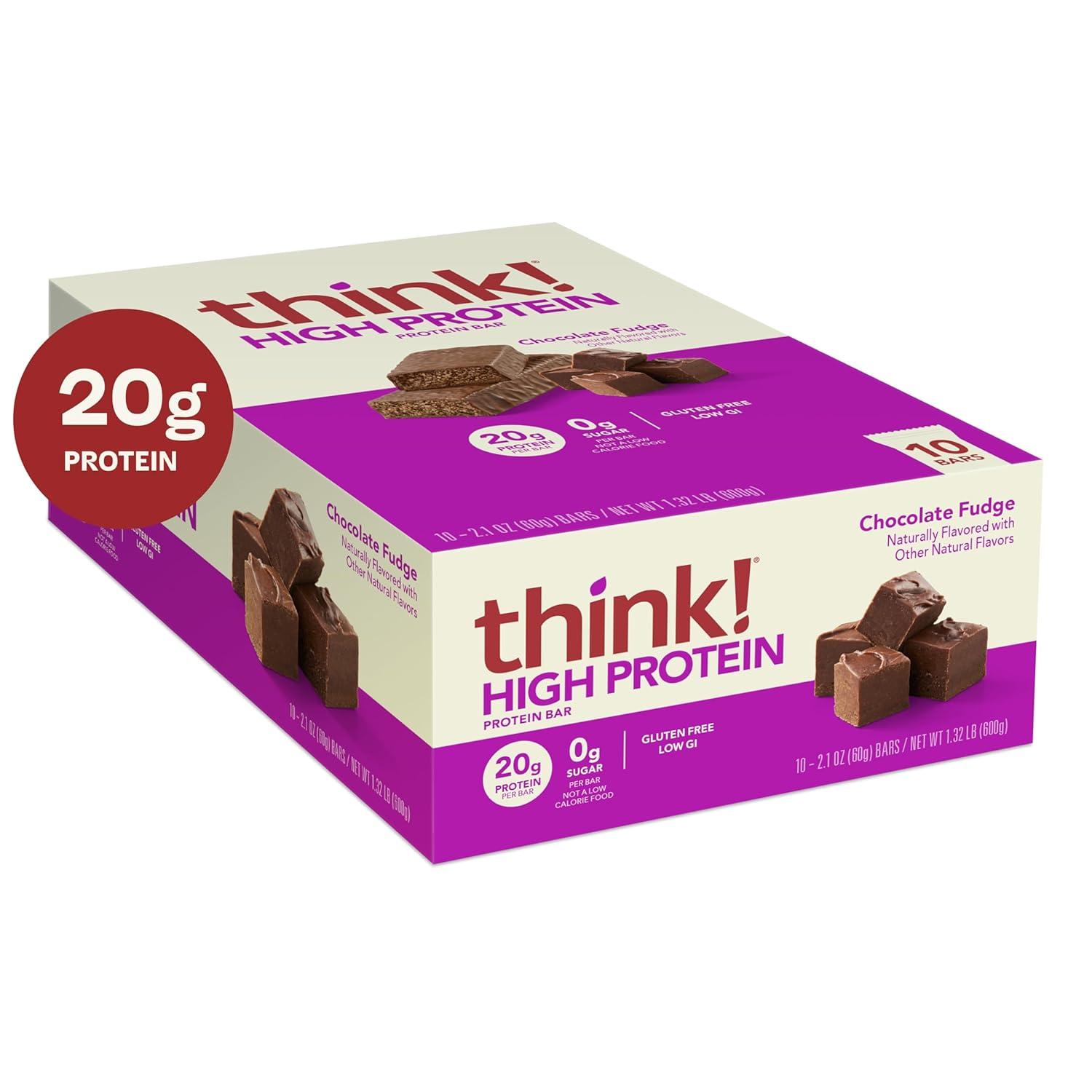 image:imagethink Protein Bars High Protein Snacks Gluten Free Kosher Friendly Lemon Crisp 10 Count Packaging May VaryChocolate Fudge