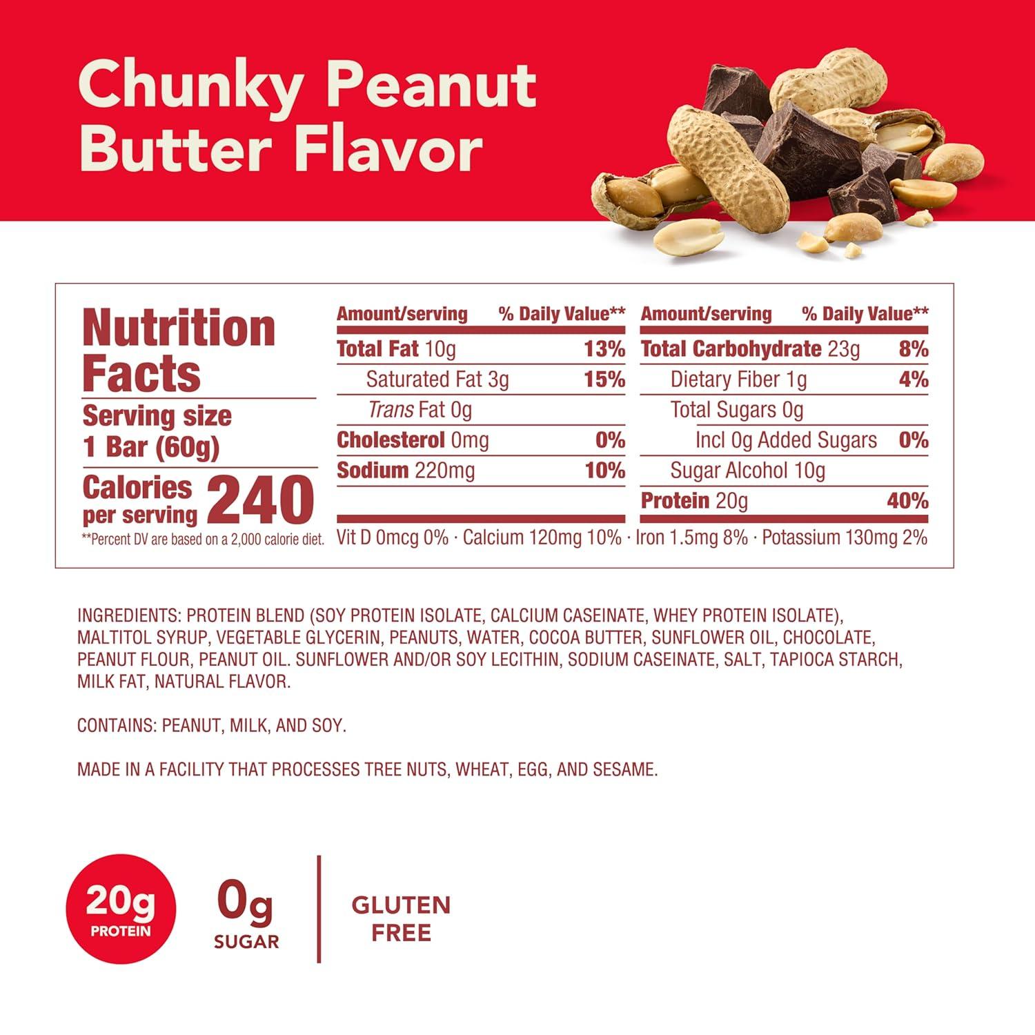 image:imagethink Protein Bars High Protein Snacks Gluten Free Kosher Friendly Lemon Crisp 10 Count Packaging May VaryChunky Peanut Butter