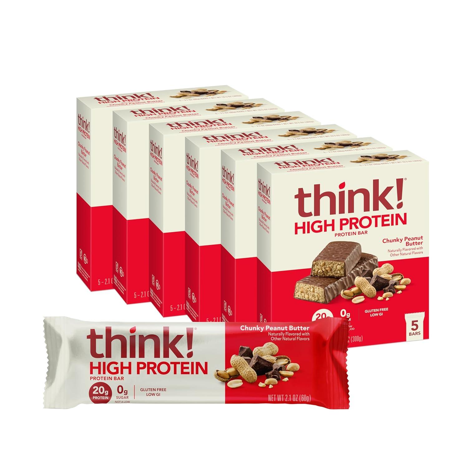 image:imagethink Protein Bars High Protein Snacks Gluten Free Kosher Friendly Lemon Crisp 10 Count Packaging May VaryChunky Peanut Butter