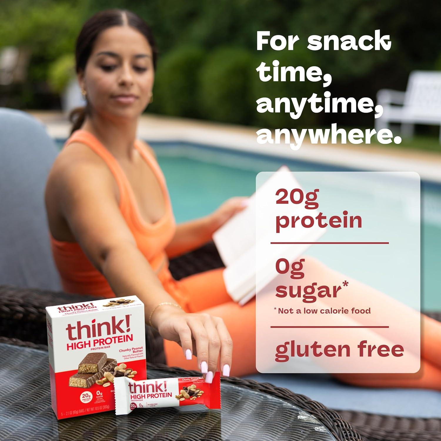 image:imagethink Protein Bars High Protein Snacks Gluten Free Kosher Friendly Lemon Crisp 10 Count Packaging May VaryChunky Peanut Butter
