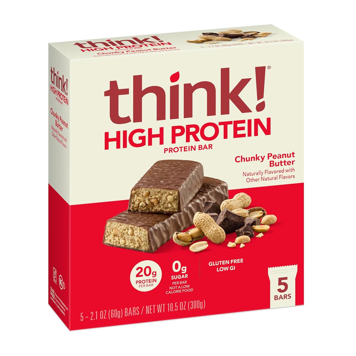image:imagethink Protein Bars High Protein Snacks Gluten Free Kosher Friendly Lemon Crisp 10 Count Packaging May VaryChunky Peanut Butter