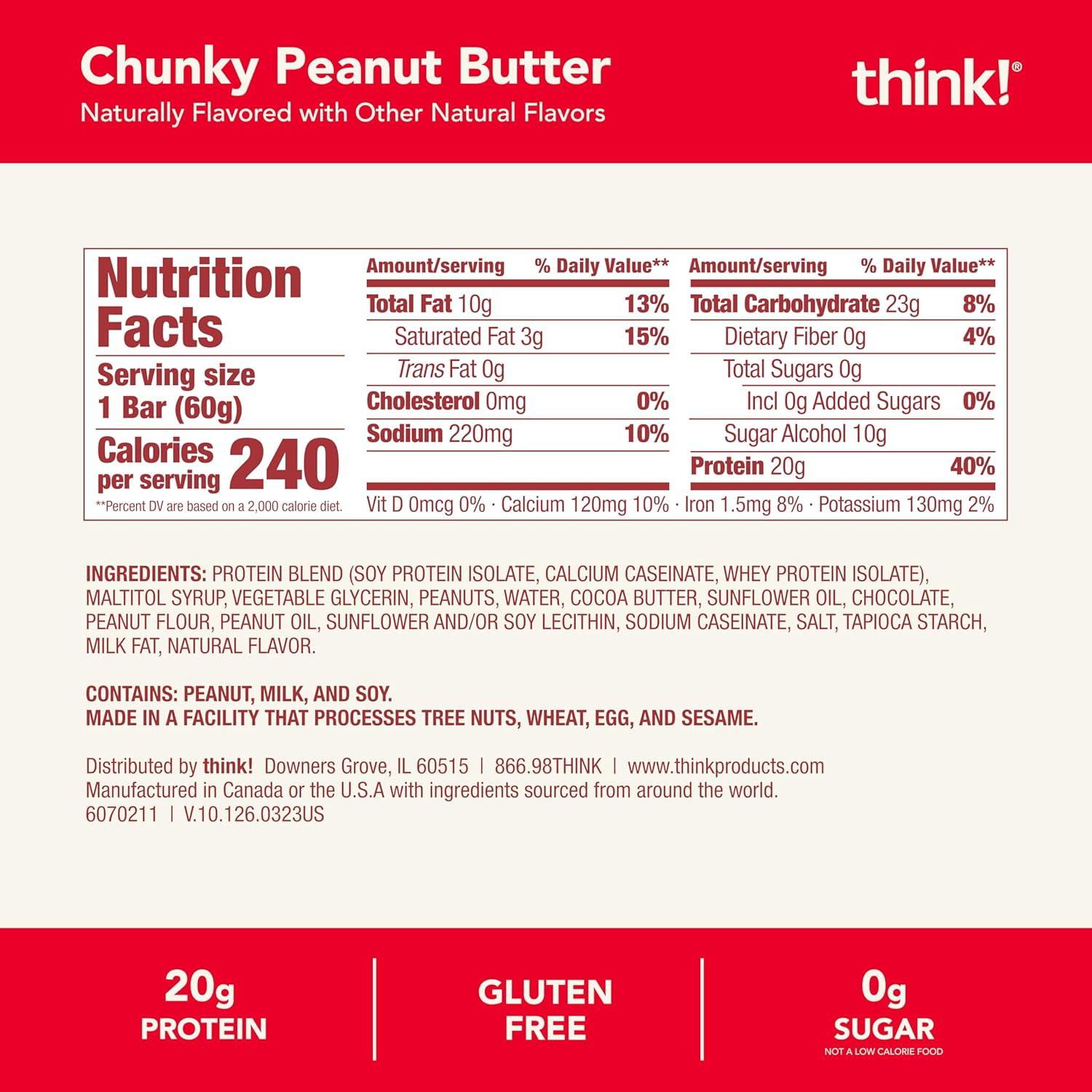 image:imagethink Protein Bars High Protein Snacks Gluten Free Kosher Friendly Lemon Crisp 10 Count Packaging May VaryChunky Peanut Butter