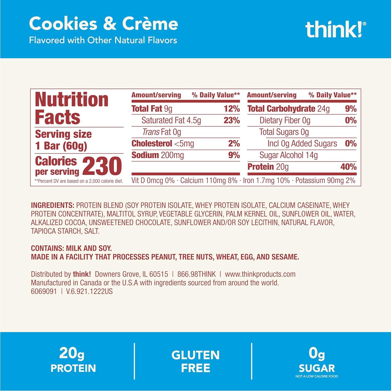 image:imagethink Protein Bars High Protein Snacks Gluten Free Kosher Friendly Lemon Crisp 10 Count Packaging May VaryCookies and Crme