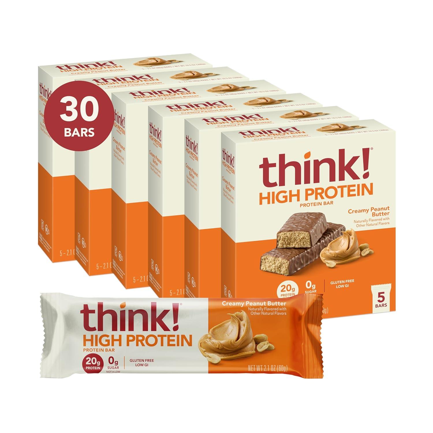 image:imagethink Protein Bars High Protein Snacks Gluten Free Kosher Friendly Lemon Crisp 10 Count Packaging May VaryCreamy Peanut Butter