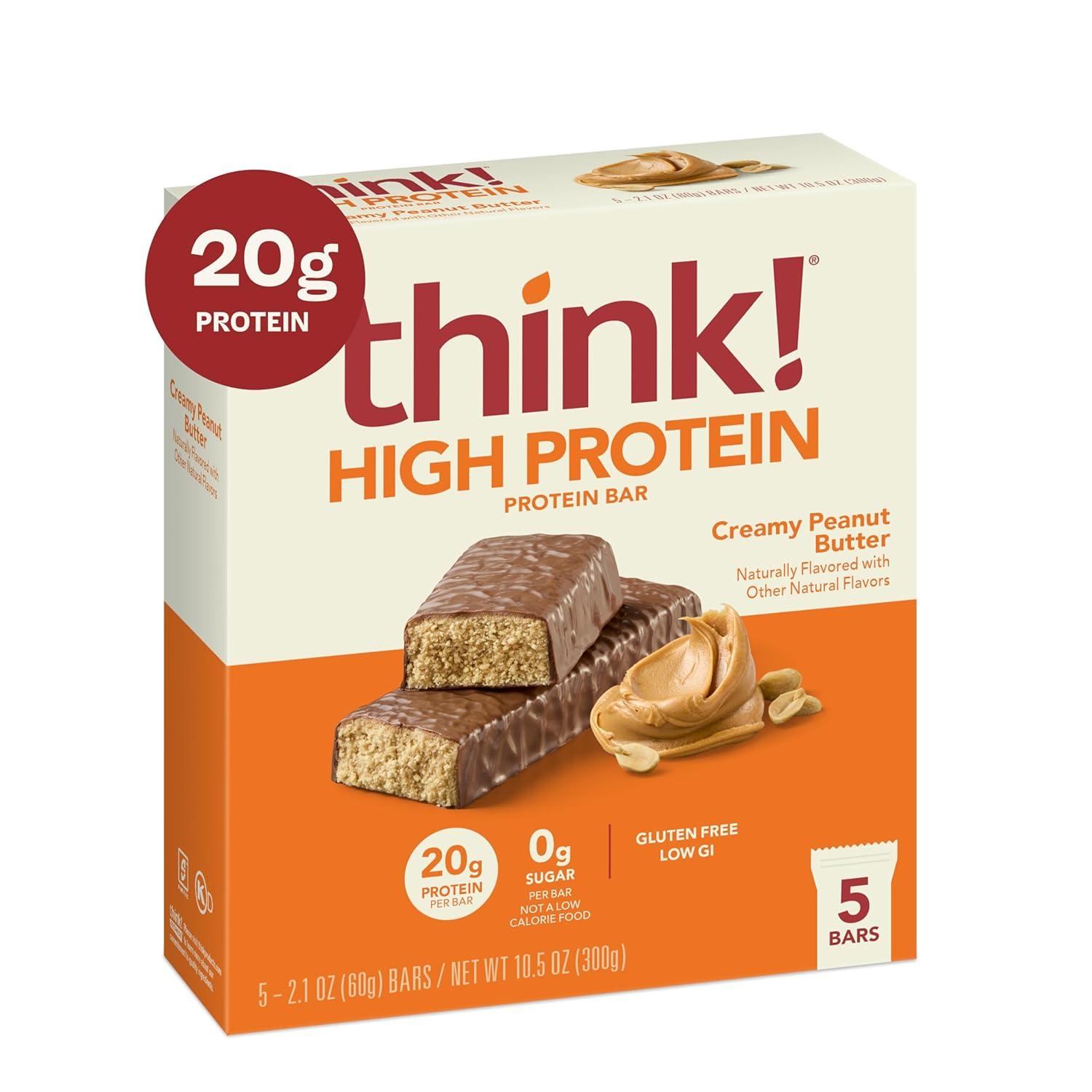 image:imagethink Protein Bars High Protein Snacks Gluten Free Kosher Friendly Lemon Crisp 10 Count Packaging May VaryCreamy Peanut Butter