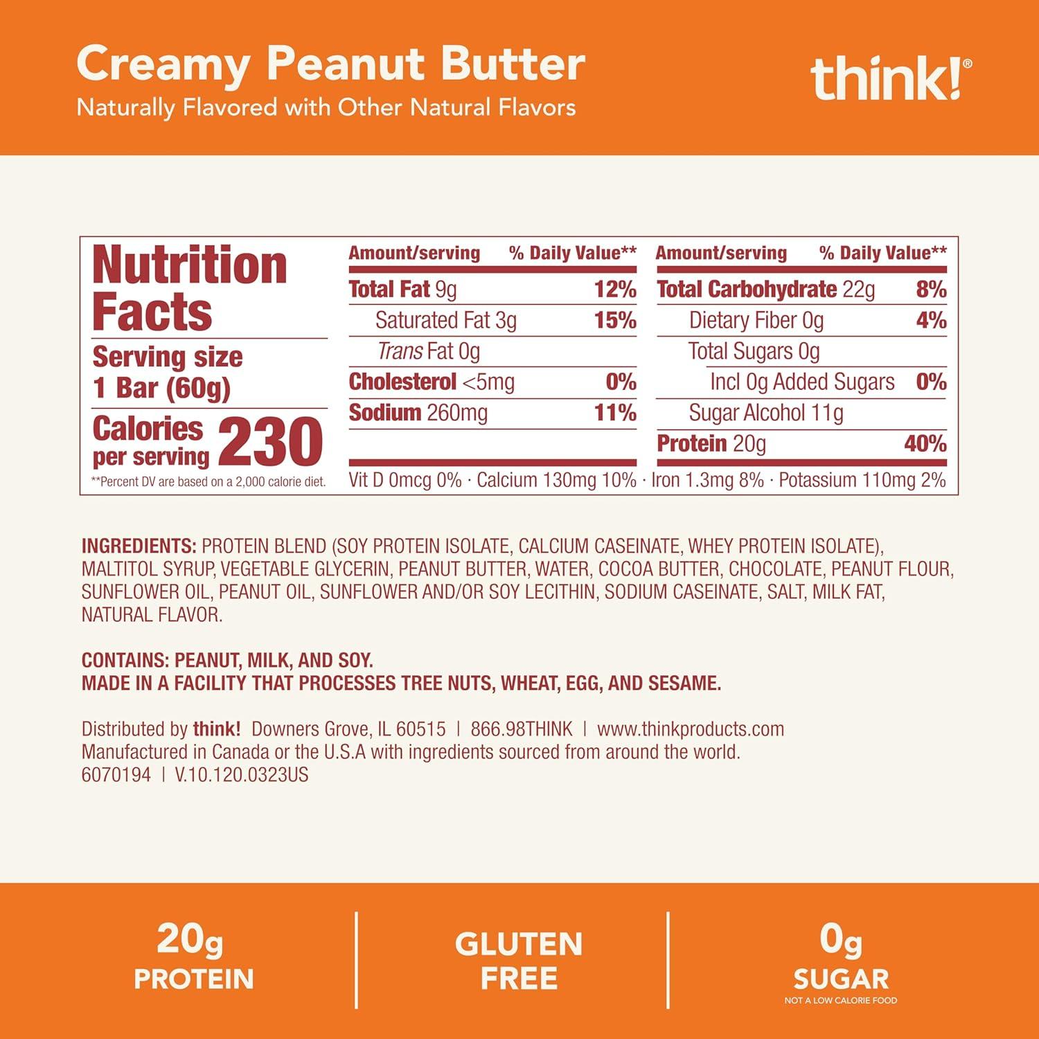 image:imagethink Protein Bars High Protein Snacks Gluten Free Kosher Friendly Lemon Crisp 10 Count Packaging May VaryCreamy Peanut Butter