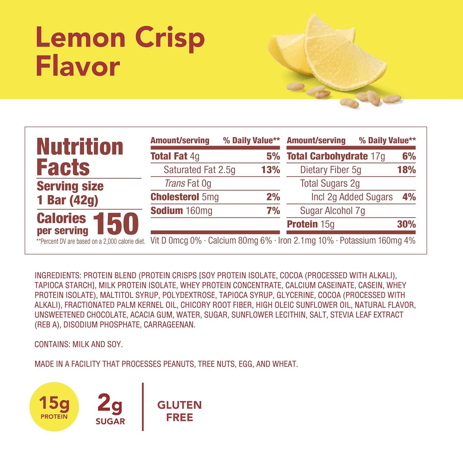 image:imagethink Protein Bars High Protein Snacks Gluten Free Kosher Friendly Lemon Crisp 10 Count Packaging May VaryLemon Crisp