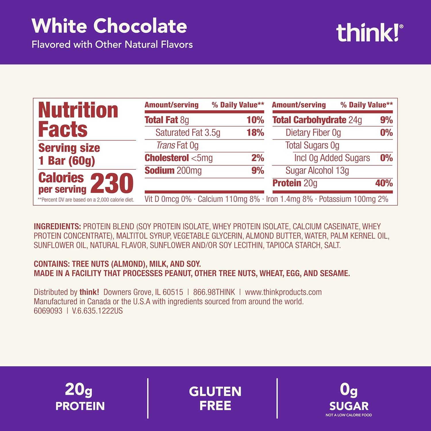 image:imagethink Protein Bars High Protein Snacks Gluten Free Kosher Friendly Lemon Crisp 10 Count Packaging May VaryWhite Chocolate