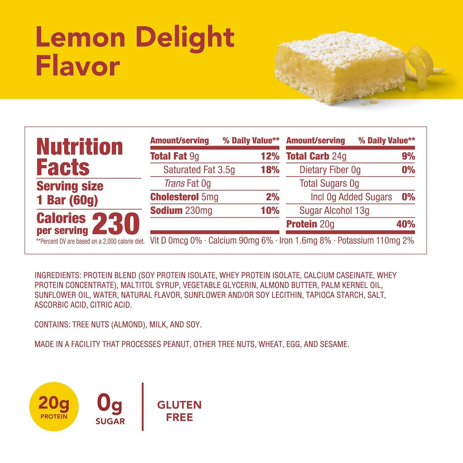 image:imagethink Protein Bars High Protein Snacks Gluten Free Kosher FriendlyVariety Pack Nutrition Bars 21 Oz per Bar 12 Count Packaging May VaryLemon