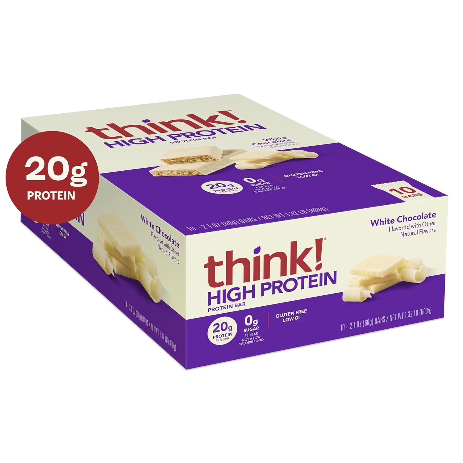 image:imagethink Protein Bars High Protein Snacks Gluten Free Kosher FriendlyVariety Pack Nutrition Bars 21 Oz per Bar 12 Count Packaging May VaryWhite Chocolate