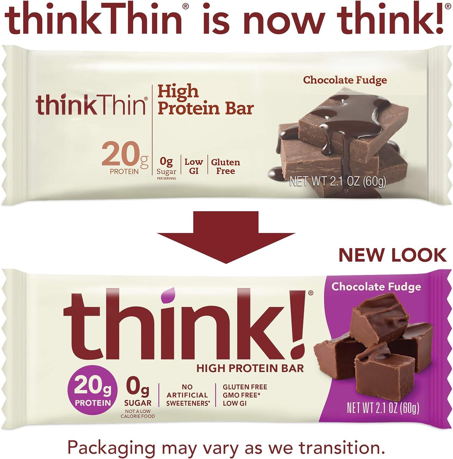 image:imagethink Protein Bars High Protein Snacks Gluten Free Sugar Free Energy Bar with Whey Protein Isolate Chocolate Fudge Nutrition Bars without Artificial Sweeteners 21 Oz 30 Count