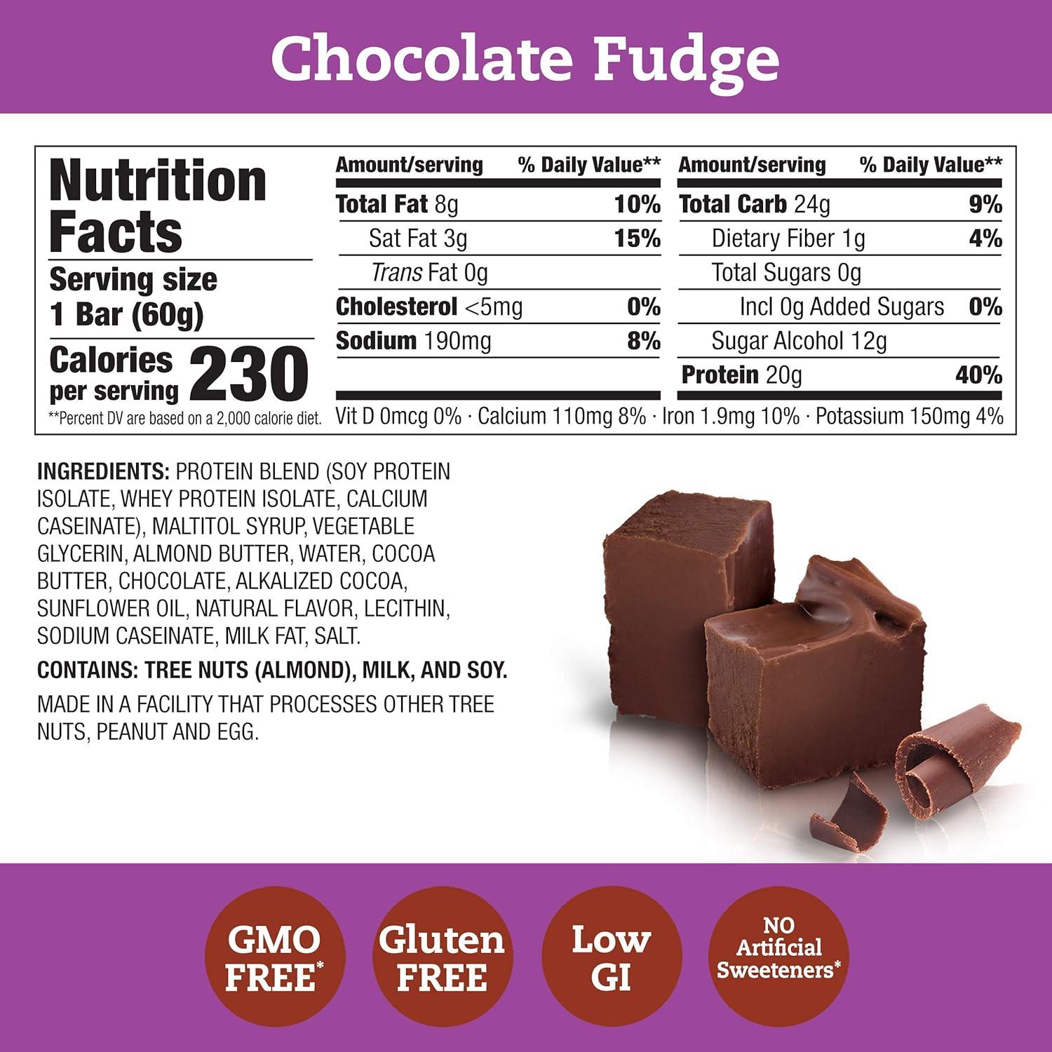 image:imagethink Protein Bars High Protein Snacks Gluten Free Sugar Free Energy Bar with Whey Protein Isolate Chocolate Fudge Nutrition Bars without Artificial Sweeteners 21 Oz 30 Count