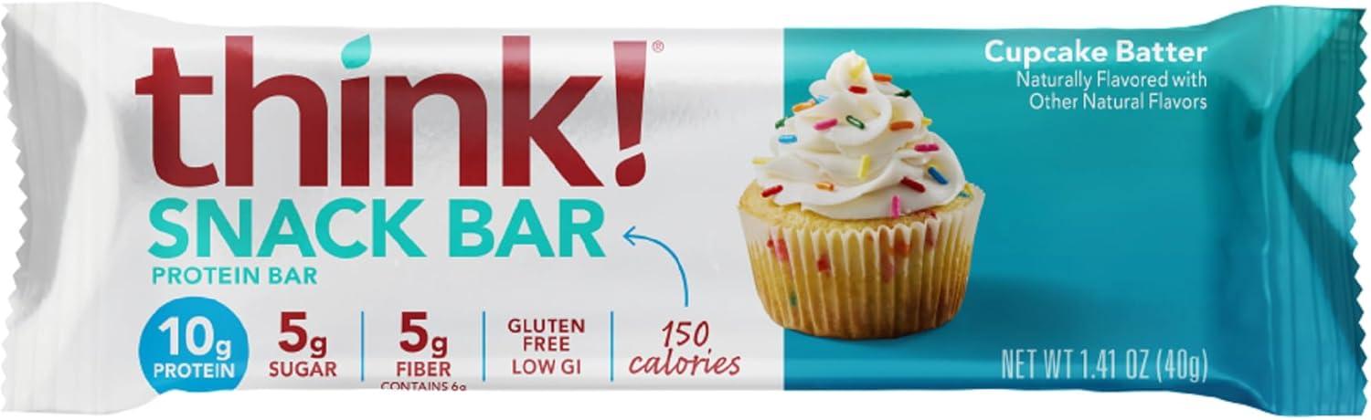 image:imagethink Protein Bars with Chicory Root for Fiber Digestive Support Gluten Free with Whey Protein Isolate Salted Caramel Snack Bars without Artificial Sweeteners 14 Oz 10 CountCupcake Batter