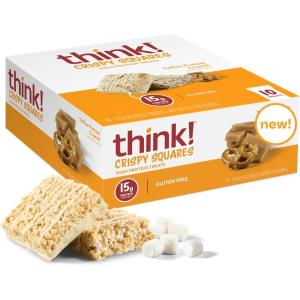 image:imageThink High Protein Crispy Squares Chocolate Crunch Treat 10 PackToffee Pretzel