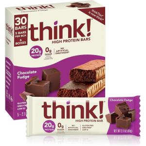 image:imagethink Protein Bars High Protein Snacks Gluten Free Sugar Free Energy Bar with Whey Protein Isolate Chocolate Fudge Nutrition Bars without Artificial Sweeteners 21 Oz 30 Count