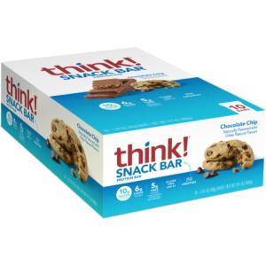 image:imagethink Protein Bars with Chicory Root for Fiber Digestive Support Gluten Free with Whey Protein Isolate Chocolate Chip Snack Bars without Artificial Sweeteners 14 Oz 10 Count